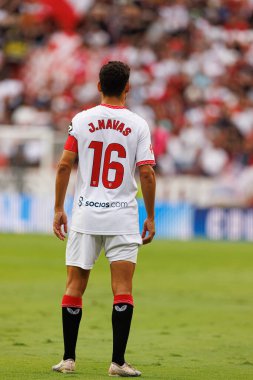 İsa Navas, LaLiga EA SPORTS maçı sırasında Estadio Ramon Sanchez Pizjuan 'da Sevilla FC ve Real Valladolid takımları arasında görüldü (Maciej Rogowski)