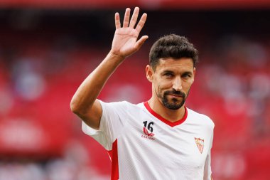İsa Navas, LaLiga EA SPORTS maçı sırasında Estadio Ramon Sanchez Pizjuan 'da Sevilla FC ve Real Valladolid takımları arasında görüldü (Maciej Rogowski)
