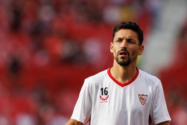 İsa Navas, LaLiga EA SPORTS maçı sırasında Estadio Ramon Sanchez Pizjuan 'da Sevilla FC ve Real Valladolid takımları arasında görüldü (Maciej Rogowski)