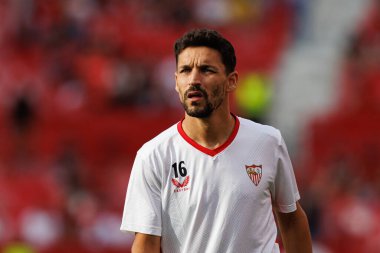 İsa Navas, LaLiga EA SPORTS maçı sırasında Estadio Ramon Sanchez Pizjuan 'da Sevilla FC ve Real Valladolid takımları arasında görüldü (Maciej Rogowski)