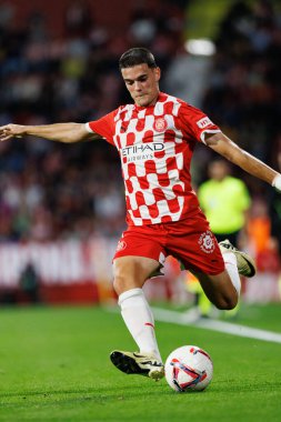 Miguel Gutierrez, Girona FC ve Rayo Vallecano takımları arasında Estadi Montilivi 'de oynanan LaLiga EA SPORTS maçı sırasında görüldü (Maciej Rogowski)