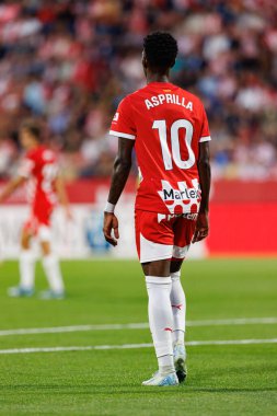 Yaser Asprilla, Girona FC ve Rayo Vallecano takımları arasında Estadi Montilivi 'de oynanan LaLiga EA SPORTS maçı sırasında görüldü (Maciej Rogowski)