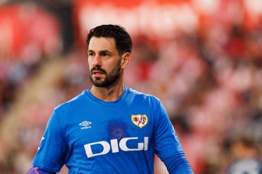 Augusto Batalla, LaLiga EA SPORTS maçı sırasında Girona FC ve Rayo Vallecano takımları arasında Estadi Montilivi 'de görüldü (Maciej Rogowski)