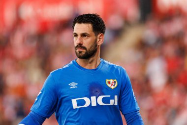 Augusto Batalla, LaLiga EA SPORTS maçı sırasında Girona FC ve Rayo Vallecano takımları arasında Estadi Montilivi 'de görüldü (Maciej Rogowski)