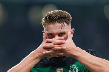 Viktor Gyokeres, Liga Portekiz maçında attığı gol sonrasında Estadio Jose Alvalade 'deki AVS Futebol SAD (Maciej Rogowski)