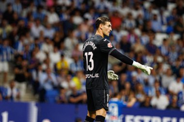 Diego Conde, LaLiga EASPORTS maçı sırasında RCD Espanyol de Barcelona ve Villarreal CF takımları arasında RCDE Stadyumu 'nda (Maciej Rogowski)