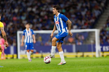 Carlos Romero, LaLiga EASPORTS maçı sırasında RCD Espanyol de Barcelona ve Villarreal CF takımları arasında RCDE Stadyumu 'nda (Maciej Rogowski)