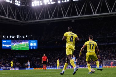 Eric Bailly, Kiko Femenia LaLiga EASPORTS maçı sırasında RCD Espanyol de Barcelona ve Villarreal CF takımları arasında RCDE Stadyumu 'nda görüldü (Maciej Rogowski)