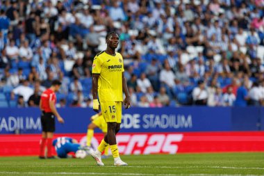 Thierno Barry, LaLiga EASPORTS maçı sırasında RCD Espanyol de Barcelona ve Villarreal CF takımları arasında RCDE Stadyumu 'nda (Maciej Rogowski)