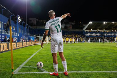 Liga Portekiz maçı sırasında Estoril Praia ile Estadio Antonio Coimbra da Mota 'daki Sporting CP takımları arasında görülen Nuno Santos (Maciej Rogowski)