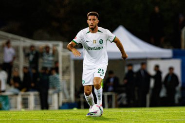 Goncalo Inacio, Liga Portekiz maçı sırasında Estoril Praia ve Sporting CP takımları arasında Estadio Antonio Coimbra da Mota (Maciej Rogowski)
