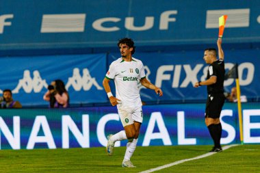 Francisco Trincao, Liga Portekiz maçı sırasında Estoril Praia ve Sporting CP takımları arasında Estadio Antonio Coimbra da Mota (Maciej Rogowski)