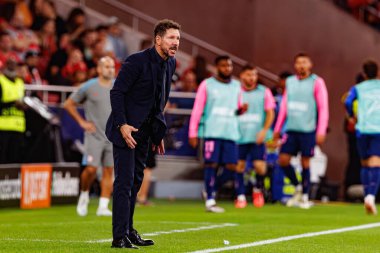 Diego Simeone UEFA Şampiyonlar Ligi maçında SL Benfica ve Atletico de Madrid (Maciej Rogowski) takımları arasında görüldü.)