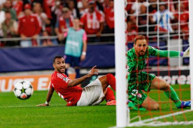 Vangelis Pavlidis, Jan Oblak UEFA Şampiyonlar Ligi maçında SL Benfica ve Atletico de Madrid (Maciej Rogowski) takımları arasında görüldü.)
