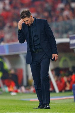 Diego Simeone UEFA Şampiyonlar Ligi maçında SL Benfica ve Atletico de Madrid (Maciej Rogowski) takımları arasında görüldü.)