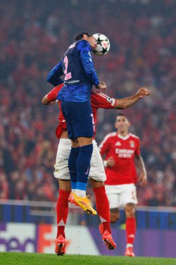 Jose Maria Gimenez, Vangelis Pavlidis UEFA Şampiyonlar Ligi maçında SL Benfica ve Atletico de Madrid (Maciej Rogowski)