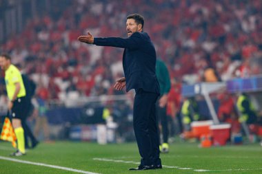 Diego Simeone UEFA Şampiyonlar Ligi maçında SL Benfica ve Atletico de Madrid (Maciej Rogowski) takımları arasında görüldü.)