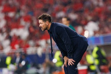 Diego Simeone UEFA Şampiyonlar Ligi maçında SL Benfica ve Atletico de Madrid (Maciej Rogowski) takımları arasında görüldü.)