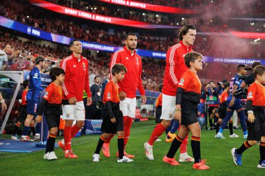 Angel Di Maria, Vangelis Pavlidis, Alvaro Carreras UEFA Şampiyonlar Ligi maçında SL Benfica ve Atletico de Madrid (Maciej Rogowski) takımları arasında görüldü.)