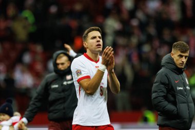 Jan Bednarek, Polonya ve Hırvatistan milli takımları arasında oynanan UEFA Uluslar Ligi maçı sırasında PGE Narodowy 'da görüldü (Maciej Rogowski)