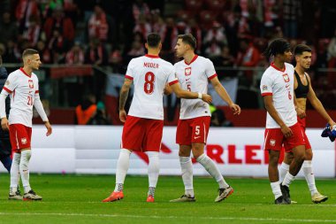 Jakub Moder, Jan Bednarek UEFA Uluslar Ligi maçında Polonya ve Hırvatistan milli takımları arasında PGE Narodowy 'da görüldü (Maciej Rogowski)