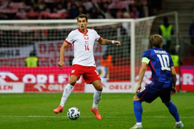 Jakub Kiwior, Polonya ve Hırvatistan milli takımları arasında PGE Narodowy 'da oynanan UEFA Uluslar Ligi maçında görüldü (Maciej Rogowski)