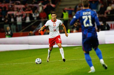 Bartosz Kapustka, Polonya ve Hırvatistan milli takımları arasında PGE Narodowy 'de oynanan UEFA Uluslar Ligi maçında görüldü (Maciej Rogowski)