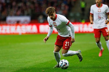 Nicola Zalewski, Polonya ve Hırvatistan milli takımları arasında PGE Narodowy 'de oynanan UEFA Uluslar Ligi maçında görüldü (Maciej Rogowski)