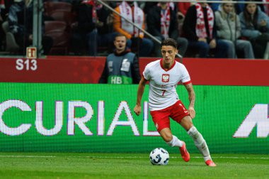 Kacper Urbanski, Polonya ve Hırvatistan milli takımları arasında PGE Narodowy 'de oynanan UEFA Uluslar Ligi maçında görüldü (Maciej Rogowski)