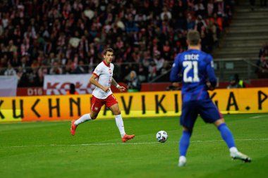 Jakub Kiwior, Polonya ve Hırvatistan milli takımları arasında PGE Narodowy 'da oynanan UEFA Uluslar Ligi maçında görüldü (Maciej Rogowski)