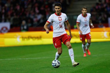 Bartosz Kapustka, Polonya ve Hırvatistan milli takımları arasında PGE Narodowy 'de oynanan UEFA Uluslar Ligi maçında görüldü (Maciej Rogowski)
