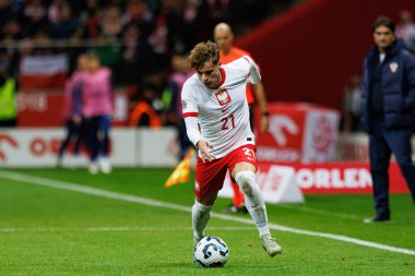 Nicola Zalewski, Polonya ve Hırvatistan milli takımları arasında PGE Narodowy 'de oynanan UEFA Uluslar Ligi maçında görüldü (Maciej Rogowski)