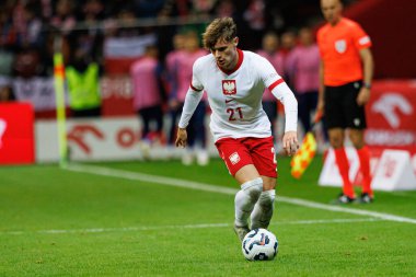 Nicola Zalewski, Polonya ve Hırvatistan milli takımları arasında PGE Narodowy 'de oynanan UEFA Uluslar Ligi maçında görüldü (Maciej Rogowski)