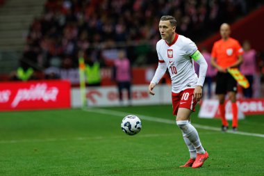 Piotr Zielinski, Polonya ve Hırvatistan milli takımları arasında PGE Narodowy 'de oynanan UEFA Uluslar Ligi maçında görüldü (Maciej Rogowski)