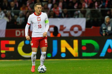 Piotr Zielinski, Polonya ve Hırvatistan milli takımları arasında PGE Narodowy 'de oynanan UEFA Uluslar Ligi maçında görüldü (Maciej Rogowski)