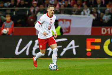 Piotr Zielinski, Polonya ve Hırvatistan milli takımları arasında PGE Narodowy 'de oynanan UEFA Uluslar Ligi maçında görüldü (Maciej Rogowski)