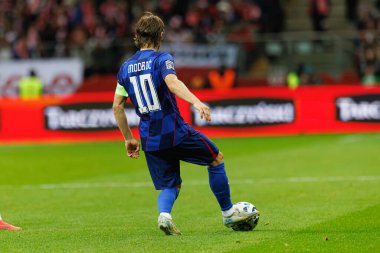 Luka Modriç, Polonya ve Hırvatistan milli takımları arasında PGE Narodowy 'de oynanan UEFA Uluslar Ligi maçında görüldü (Maciej Rogowski)