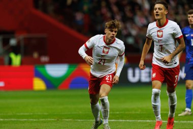 Nicola Zalewski, Polonya ve Hırvatistan milli takımları arasında PGE Narodowy 'de oynanan UEFA Uluslar Ligi maçında görüldü (Maciej Rogowski)