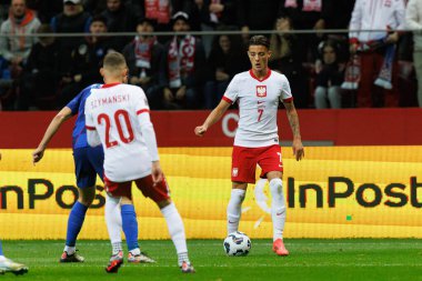 Kacper Urbanski, Polonya ve Hırvatistan milli takımları arasında PGE Narodowy 'de oynanan UEFA Uluslar Ligi maçında görüldü (Maciej Rogowski)
