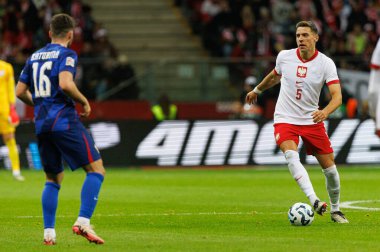 Jan Bednarek, Polonya ve Hırvatistan milli takımları arasında oynanan UEFA Uluslar Ligi maçı sırasında PGE Narodowy 'da görüldü (Maciej Rogowski)