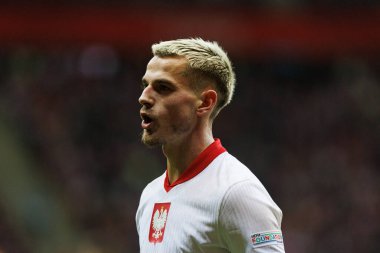 Jakub Kaminski, Polonya ve Hırvatistan milli takımları arasında PGE Narodowy 'de oynanan UEFA Uluslar Ligi maçında görüldü (Maciej Rogowski)