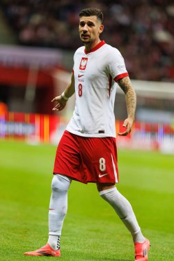 Jakub Moder, Polonya ve Hırvatistan milli takımları arasında oynanan UEFA Uluslar Ligi maçı sırasında PGE Narodowy 'da (Maciej Rogowski)