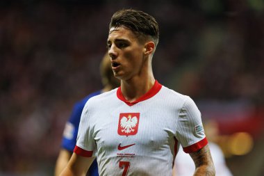 Kacper Urbanski, Polonya ve Hırvatistan milli takımları arasında PGE Narodowy 'de oynanan UEFA Uluslar Ligi maçında görüldü (Maciej Rogowski)