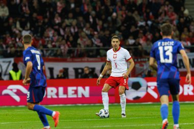 Jan Bednarek, Polonya ve Hırvatistan milli takımları arasında oynanan UEFA Uluslar Ligi maçı sırasında PGE Narodowy 'da görüldü (Maciej Rogowski)