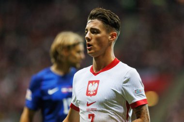 Kacper Urbanski, Polonya ve Hırvatistan milli takımları arasında PGE Narodowy 'de oynanan UEFA Uluslar Ligi maçında görüldü (Maciej Rogowski)