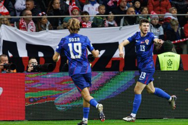 Borna Sosa, Petar Suciç, Polonya ve Hırvatistan milli takımları arasında oynanan UEFA Uluslar Ligi maçında PGE Narodowy (Maciej Rogowski)