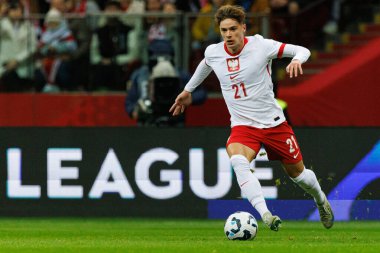 Nicola Zalewski, Polonya ve Hırvatistan milli takımları arasında PGE Narodowy 'de oynanan UEFA Uluslar Ligi maçında görüldü (Maciej Rogowski)
