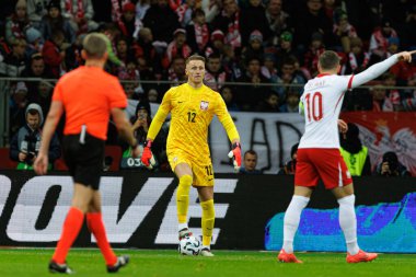 Marcin Bulka, Polonya ve Hırvatistan milli takımları arasında PGE Narodowy 'de oynanan UEFA Uluslar Ligi maçında görüldü (Maciej Rogowski)