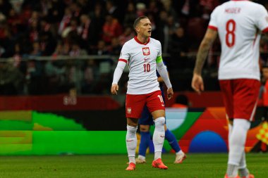 Piotr Zielinski, Polonya ve Hırvatistan milli takımları arasında PGE Narodowy 'de oynanan UEFA Uluslar Ligi maçında görüldü (Maciej Rogowski)