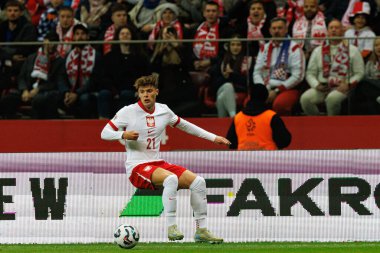 Nicola Zalewski, Polonya ve Hırvatistan milli takımları arasında PGE Narodowy 'de oynanan UEFA Uluslar Ligi maçında görüldü (Maciej Rogowski)
